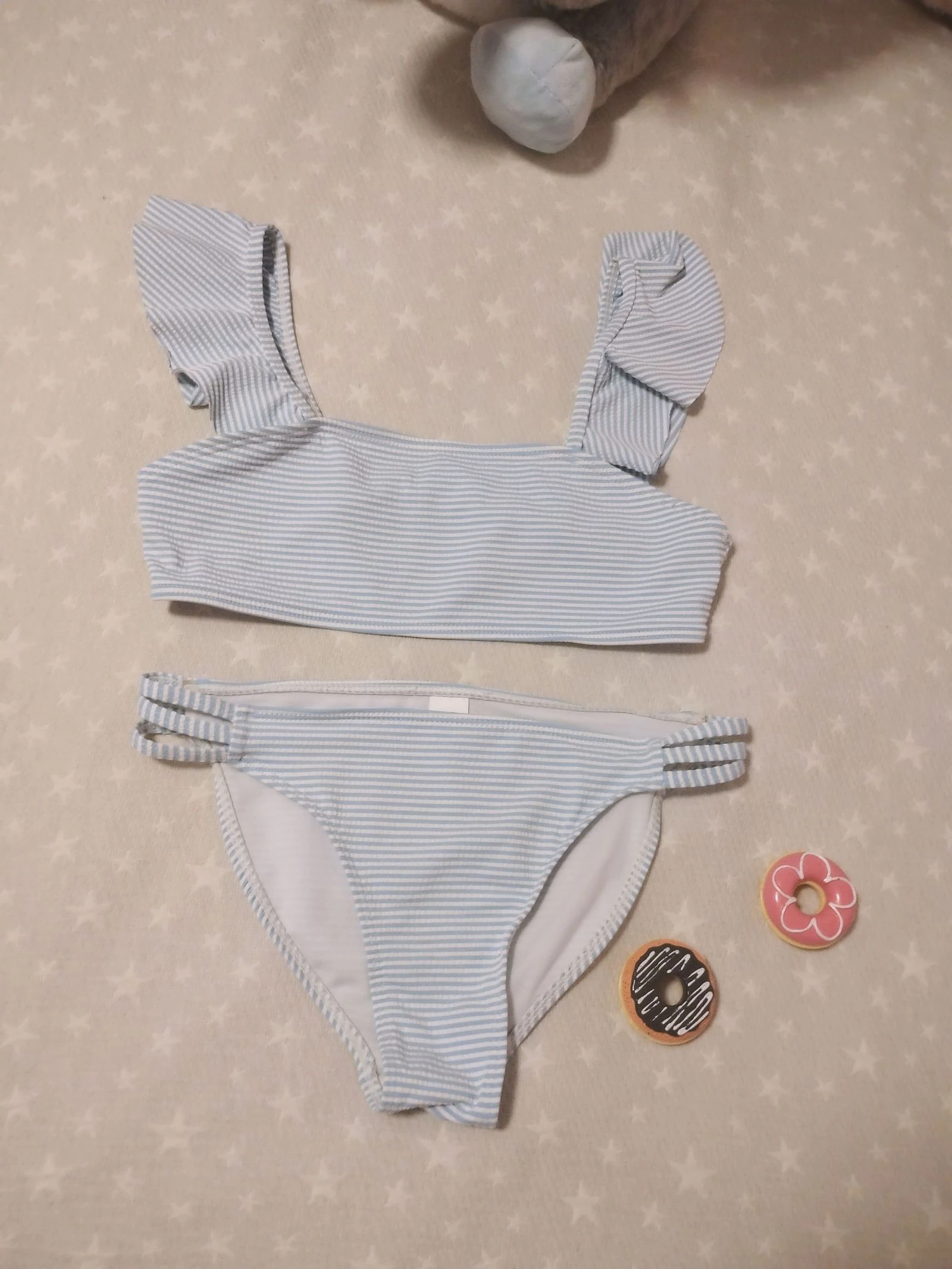 Losan Girls' Striped Bikini with Ruffles Size 8 – photo 2